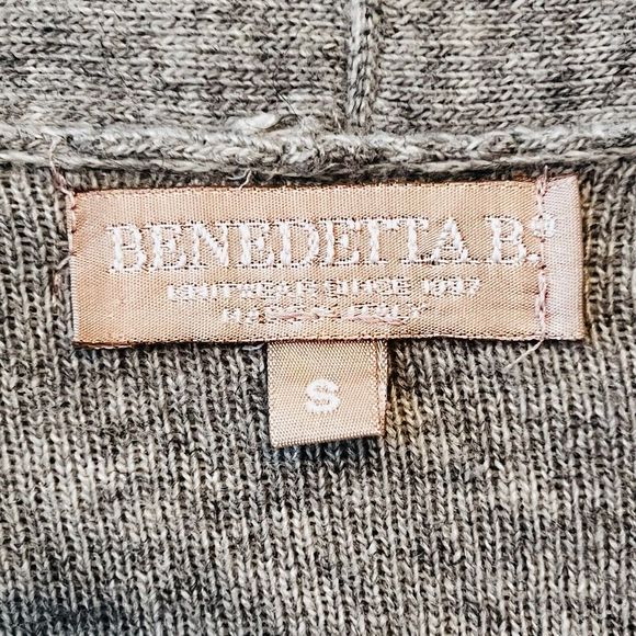 Benedetta B Merino Wool Cashmere Blend Italian Made Color Block Open Cardigan S - Picture 6 of 11